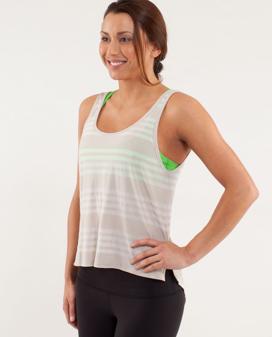 Lululemon Burn It Out Tank - Ocean Stripe Dune / Dune