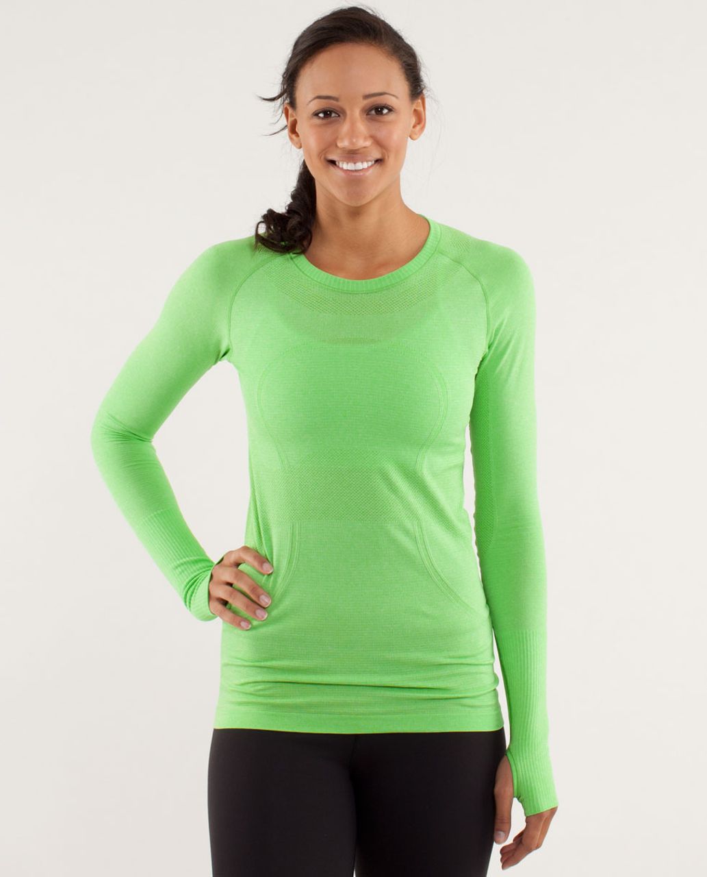 Lululemon Run: Swiftly Tech Long Sleeve *Lace - Black - lulu fanatics