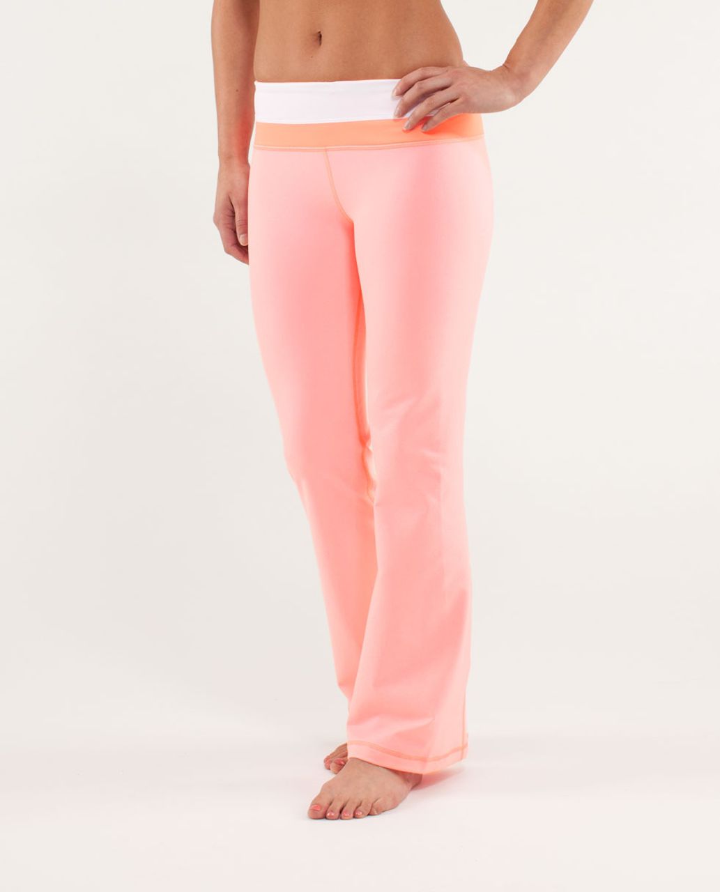 Lululemon Groove Pant *New (Tall) - Bleached Coral / White / Pop Orange