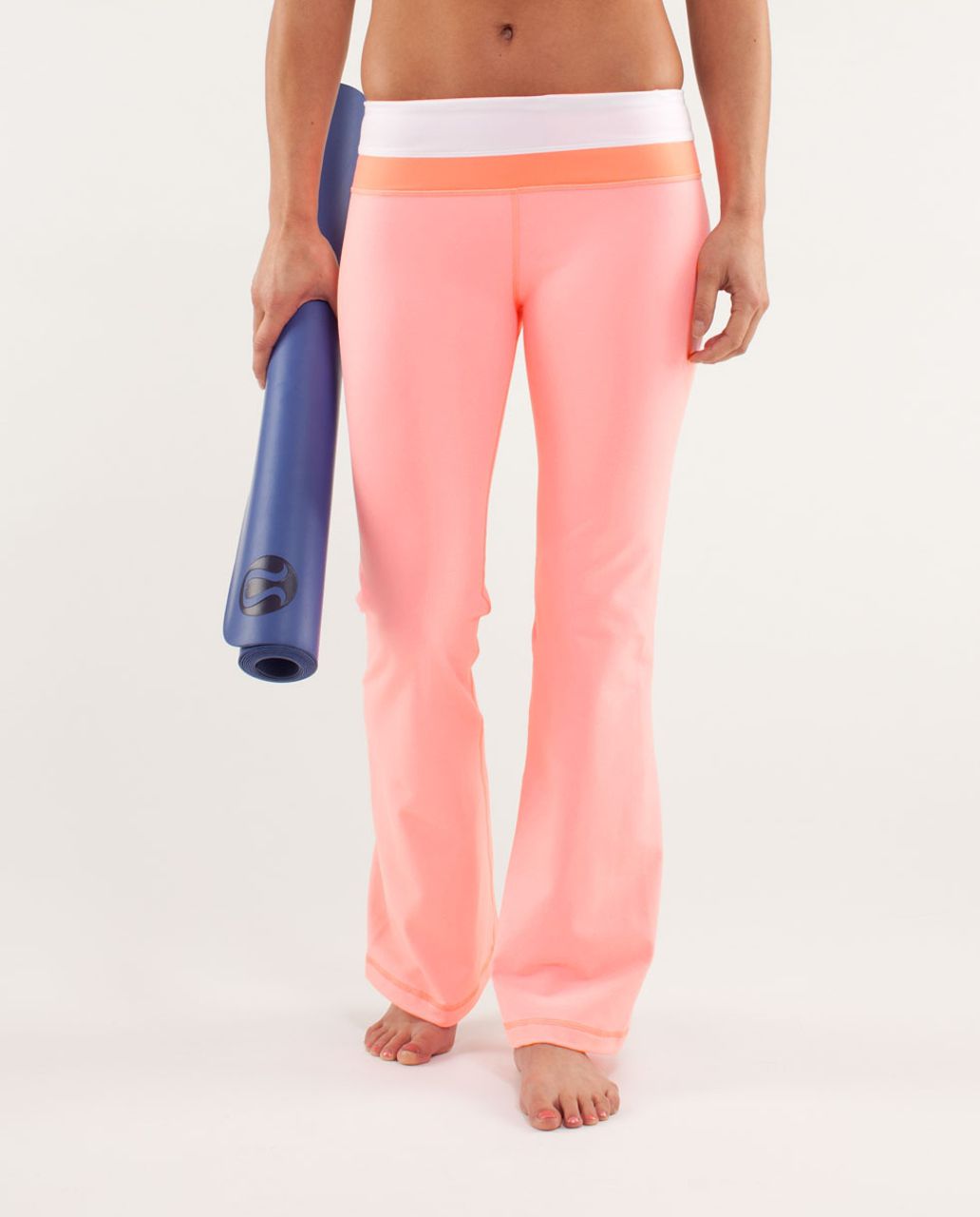 Lululemon Groove Pant *New (Tall) - Bleached Coral / White / Pop Orange