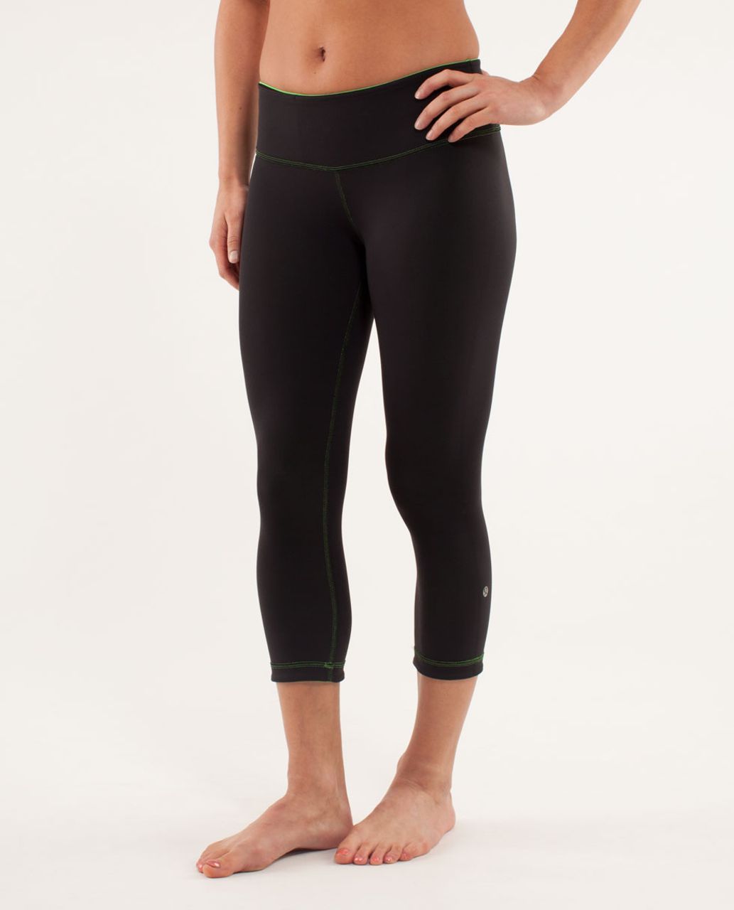 Lululemon Wunder Under Crop *Reversible - Black / Frond - lulu fanatics