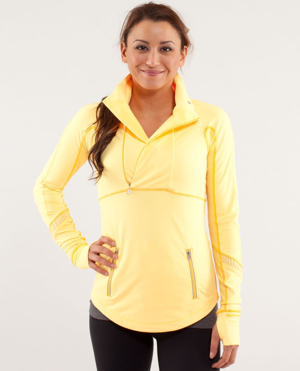 Lululemon Run:  Reflect Pullover - Burning Yellow