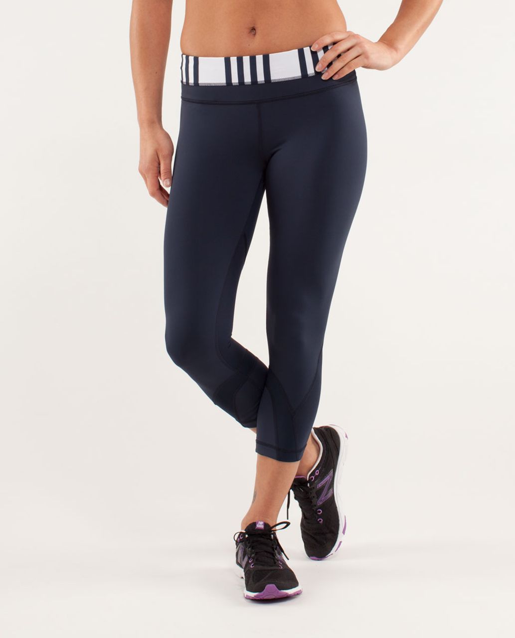 Lululemon Run:  Inspire Crop II - Inkwell / Ocean Stripe Inkwell