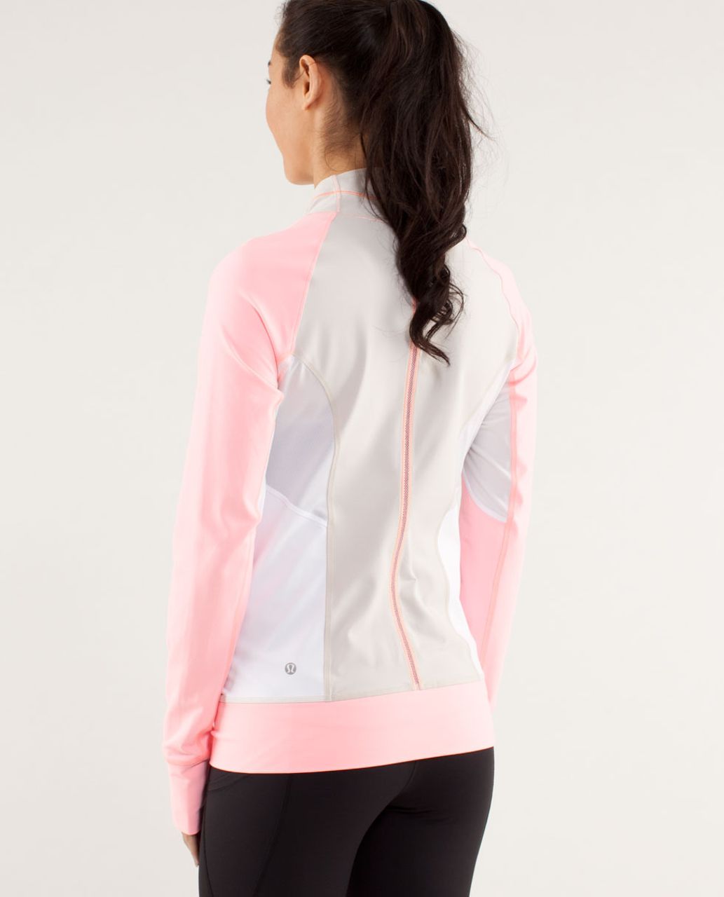 Lululemon Run:  Beach Runner Jacket - Dune / Bleached Coral / White