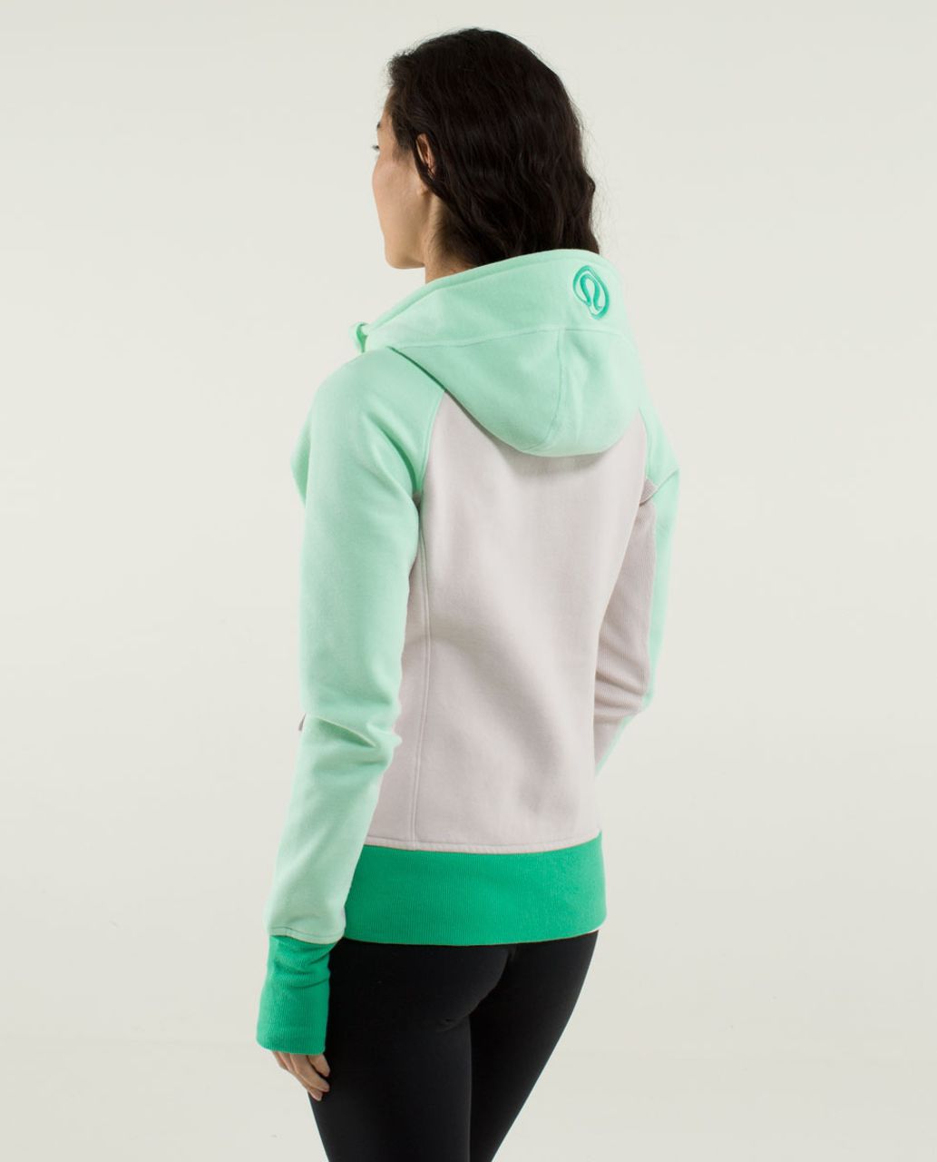 Lululemon Scuba Hoodie *Stretch (Lined Hood) - Dune / Fresh Teal / Very Green