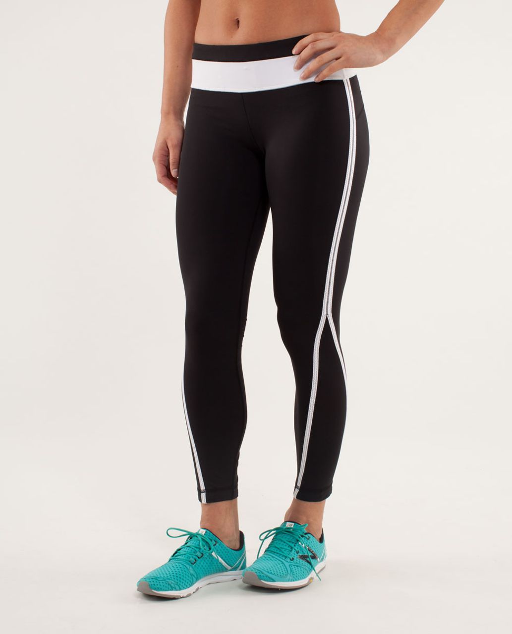 Lululemon Run:  Pace Tight - Black /  White