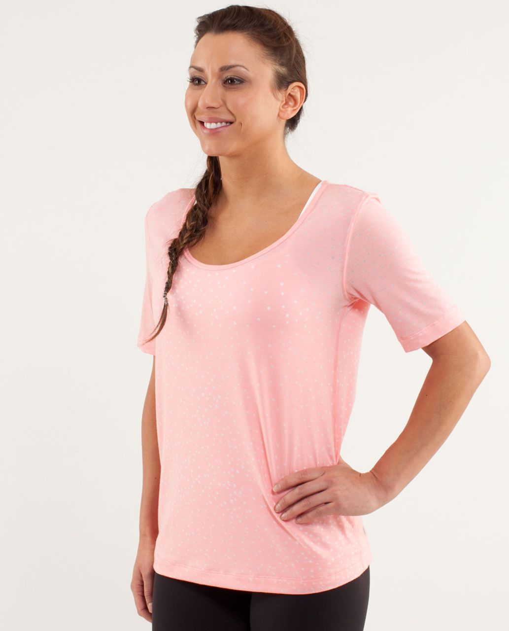 Lululemon Drish Tee - Petit Dot Bleached Coral / White