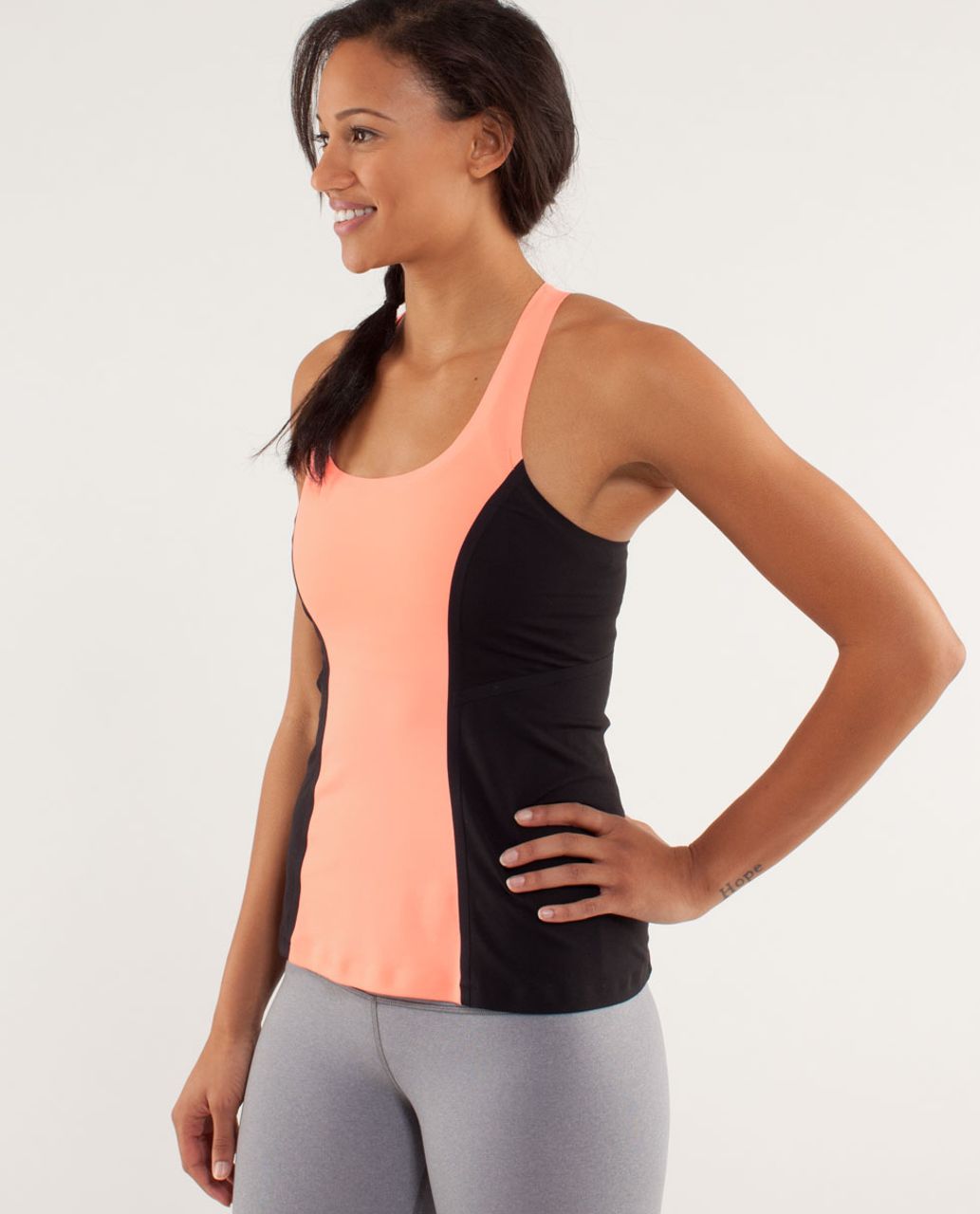 Lululemon Cool Racerback *Surf Bonded - Pop Orange / Black