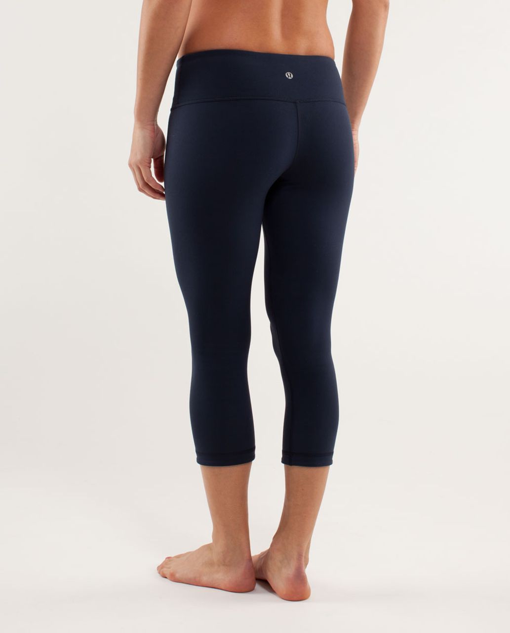 Lululemon 8 Wunder Under Crop Sashiko Inkwell Rugged Blue Diamond Dot Black