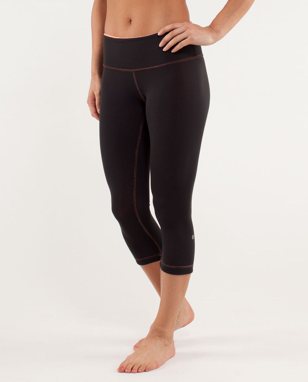 Lululemon Wunder Under Crop *Reversible - Black / Pop Orange