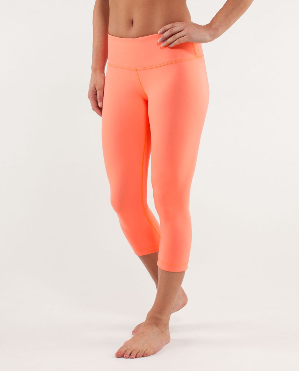 Lululemon Wunder Under Crop *Reversible - Black / Pop Orange