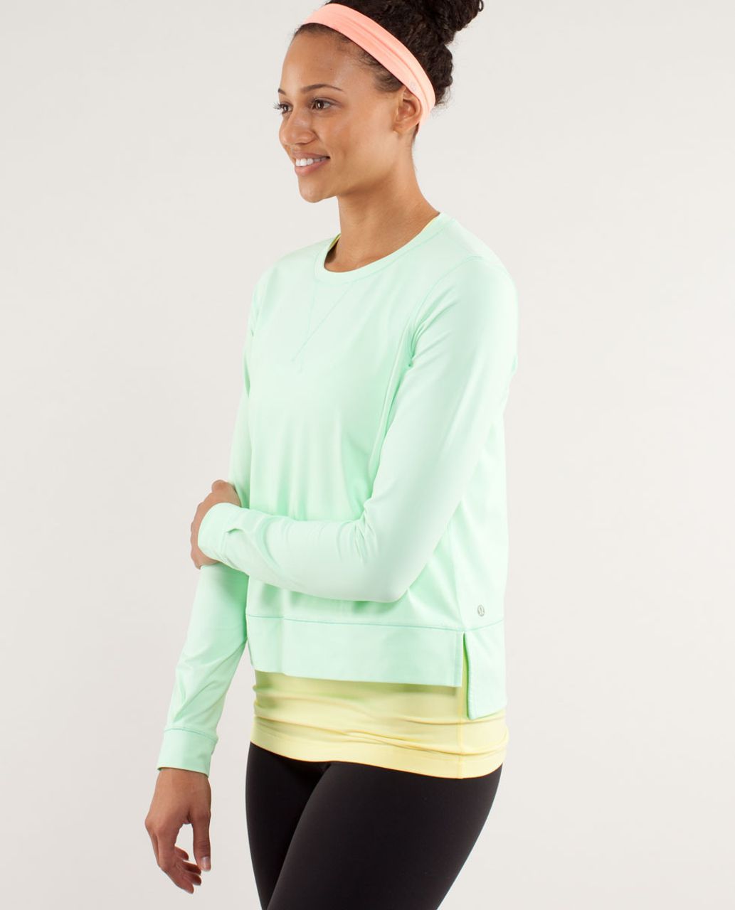 Lululemon Run:  Warm Up Crew - Fresh Teal