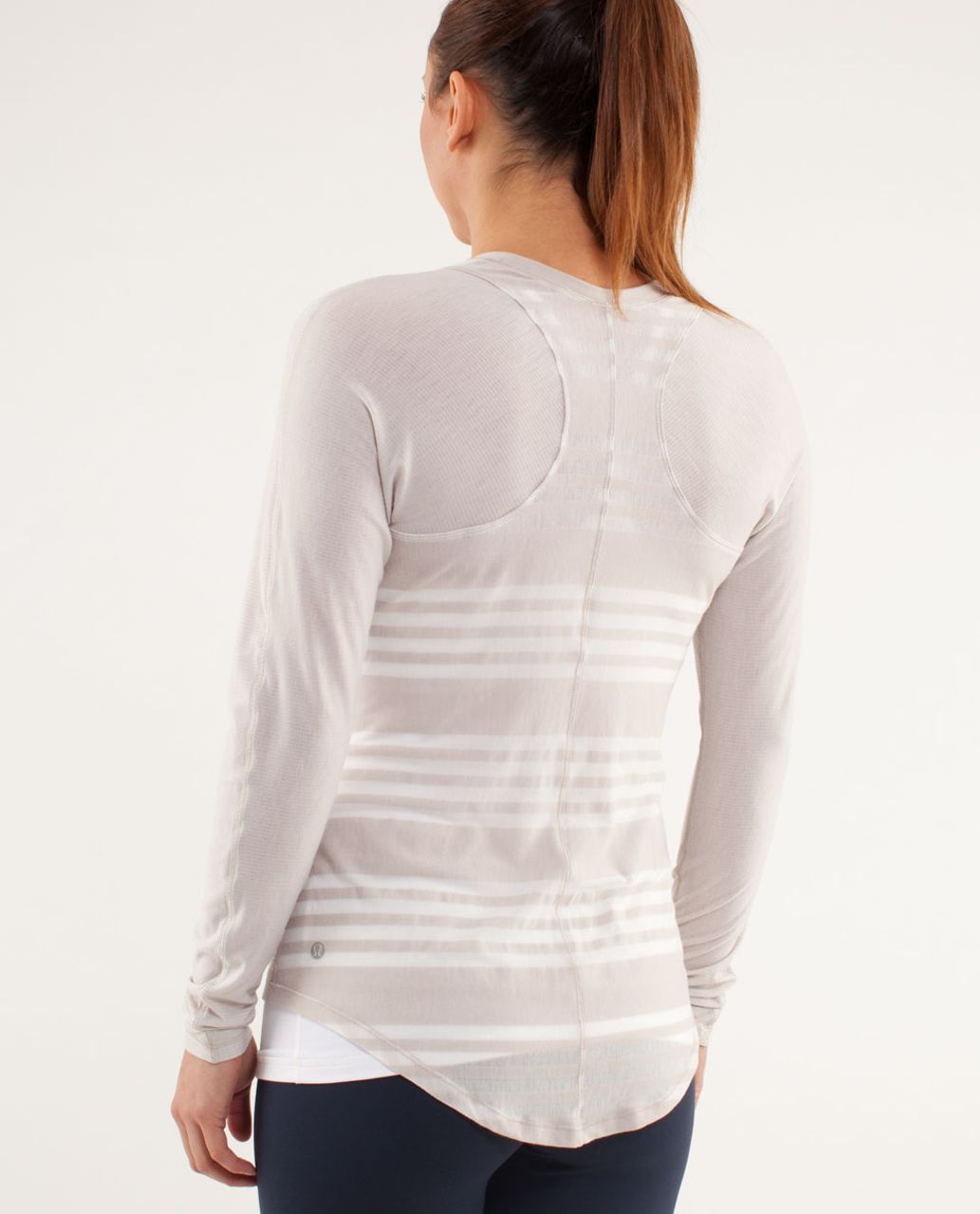 Lululemon Digni Tee Long Sleeve - Ocean Stripe Dune / Tonka Stripe Dune / Dune