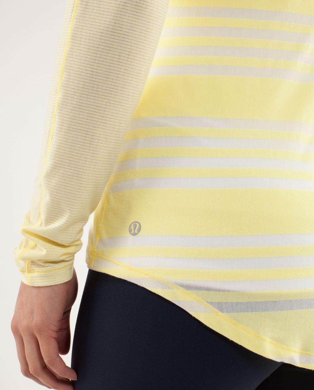 Lululemon Digni Tee Long Sleeve - Ocean Stripe Mellow Lemon / Tonka Stripe Mellow Lemon / Mellow Lemon