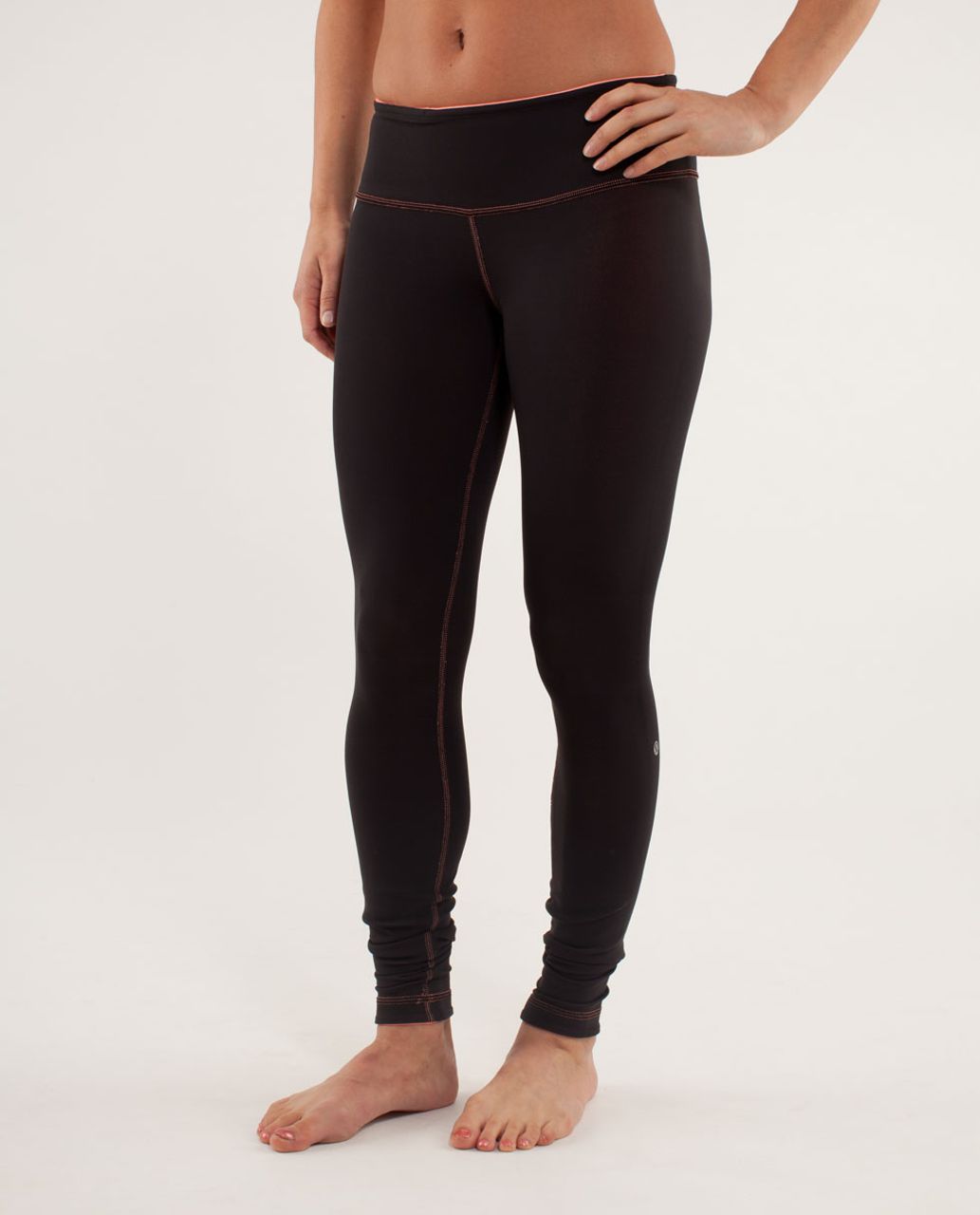 Lululemon Wunder Under Pant *Reversible - Black / Pop Orange - lulu fanatics