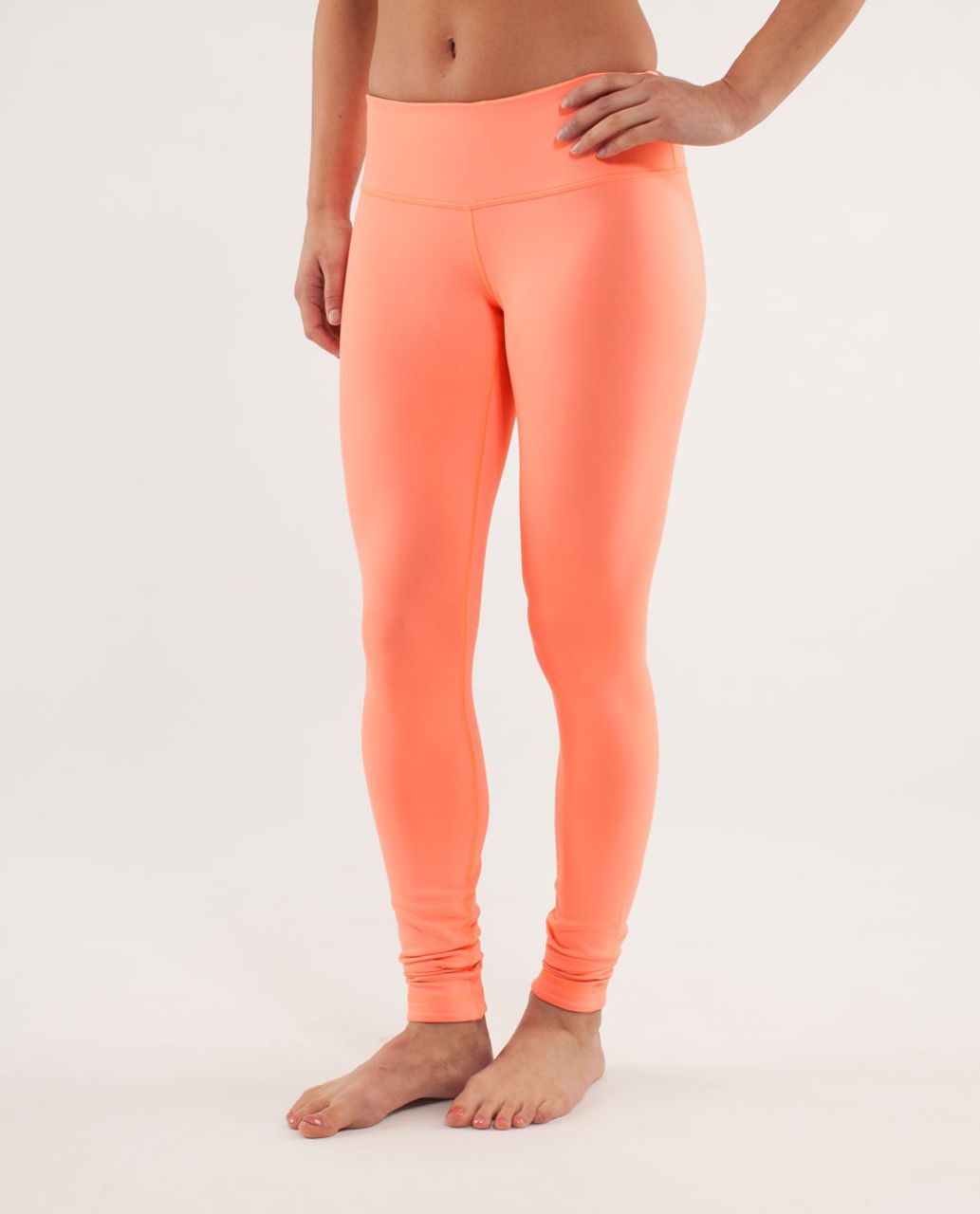 lululemon athletica, Pants & Jumpsuits, Lululemon Wunder Under Crop  Bonded Stripe Black Pop Orange Black Leggings 2