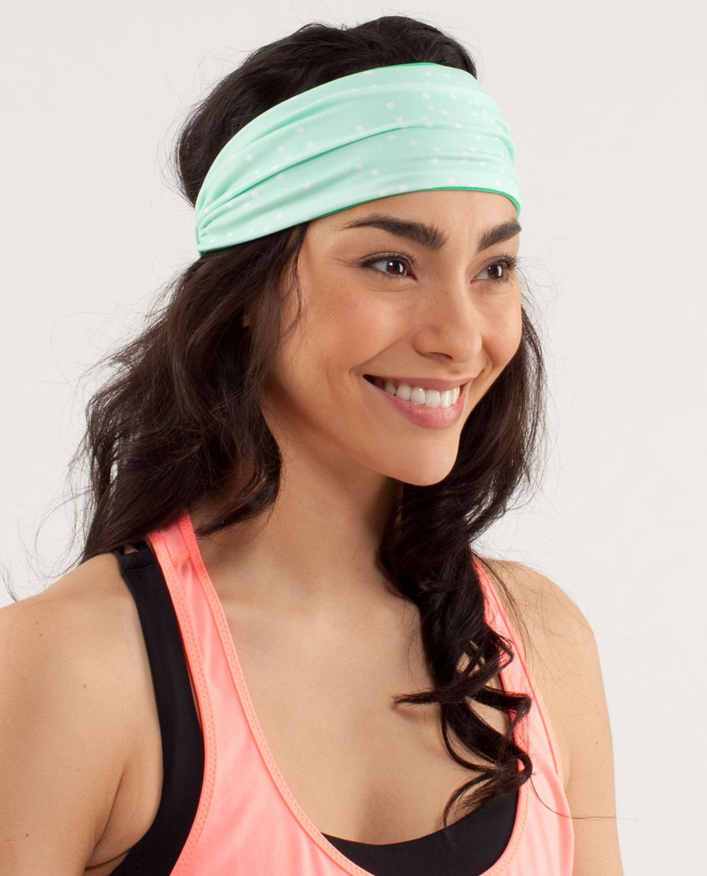 Lululemon Bang Buster Headband *Reversible - Petit Dot Fresh Teal / Very Green