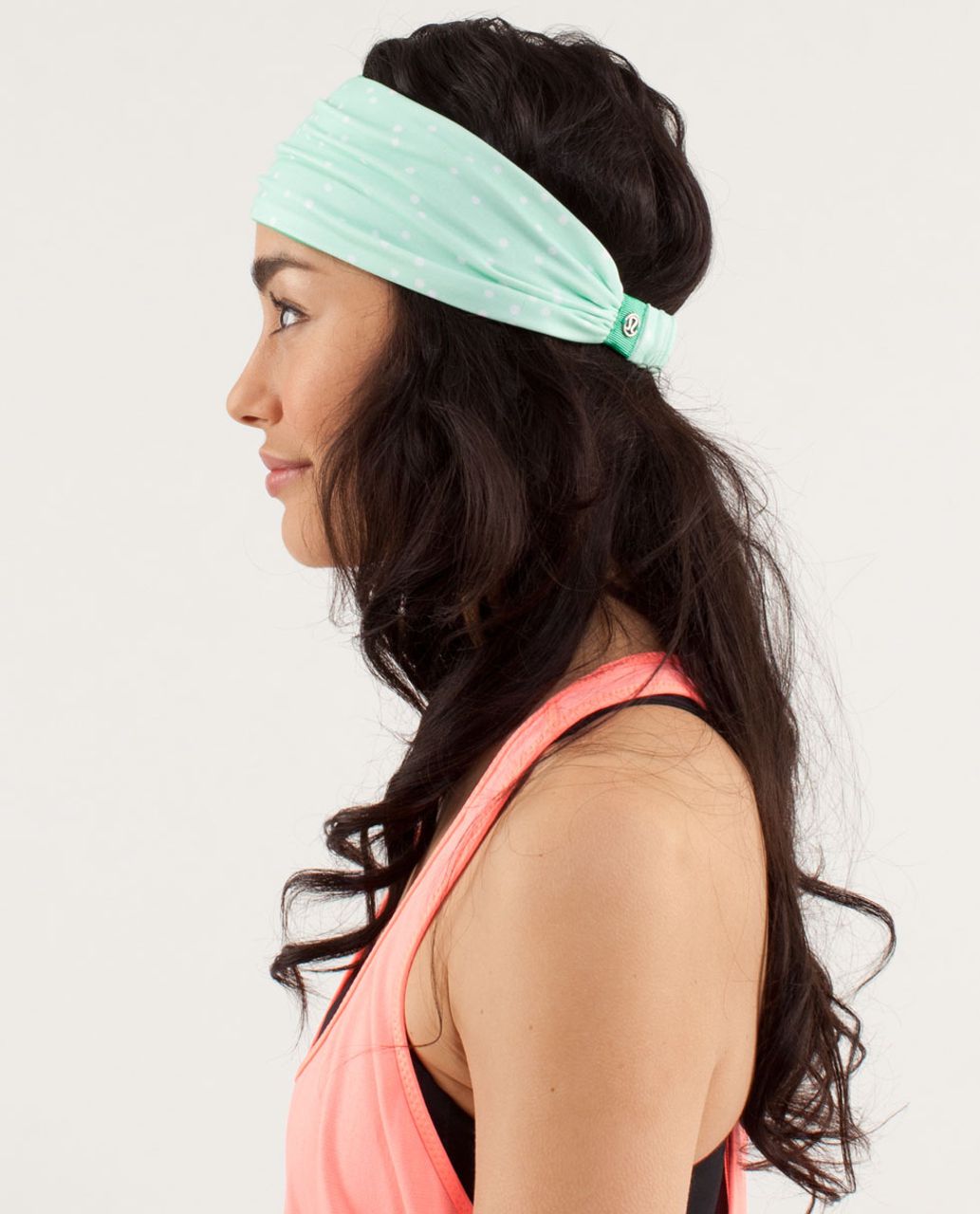 Lululemon Bang Buster Headband *Reversible - Petit Dot Fresh Teal / Very Green