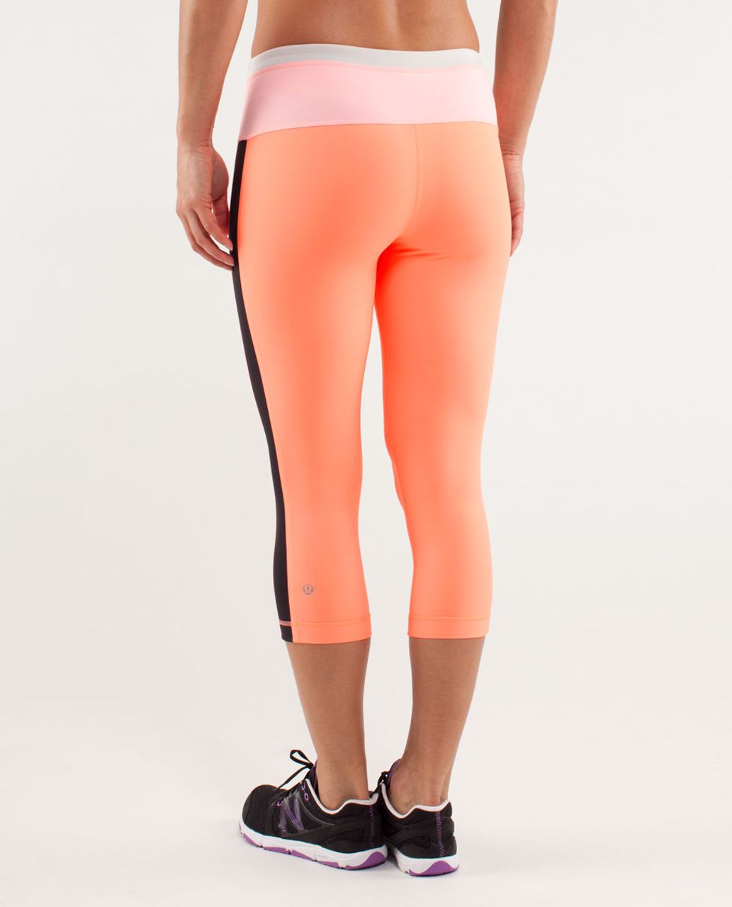 Lululemon Run:  Proceed With Speed Crop - Pop Orange / Black / Dune