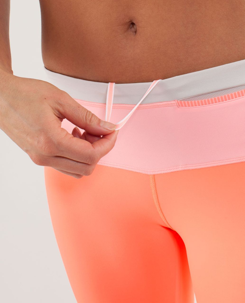 Lululemon Run:  Proceed With Speed Crop - Pop Orange / Black / Dune