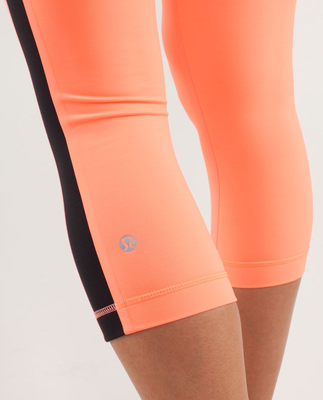 Lululemon Run:  Proceed With Speed Crop - Pop Orange / Black / Dune