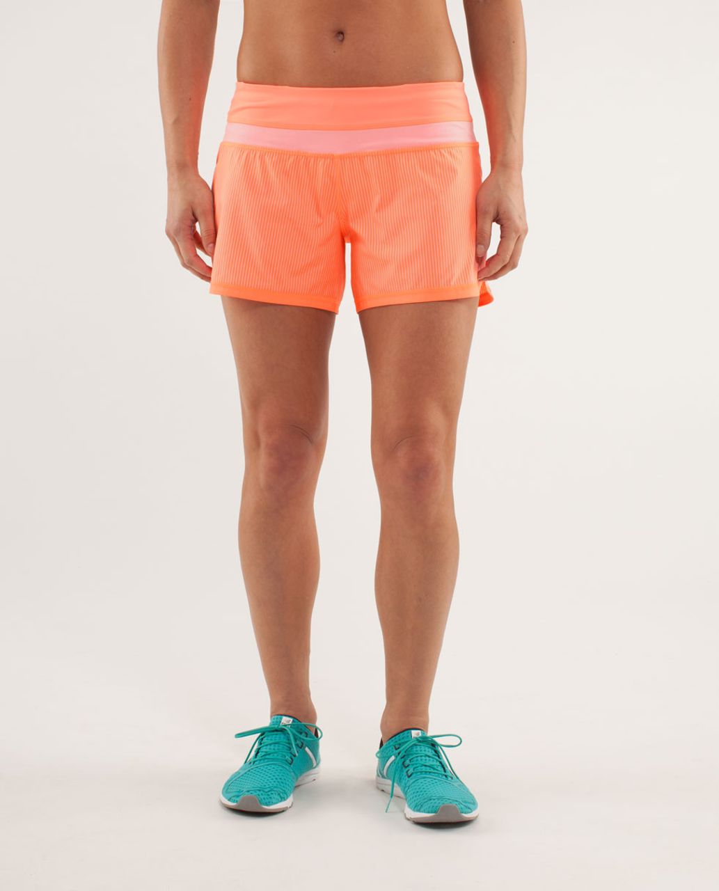 Lululemon Groovy Run Short - Wagon Stripe Pop Orange / Bleached Coral / Pop Orange