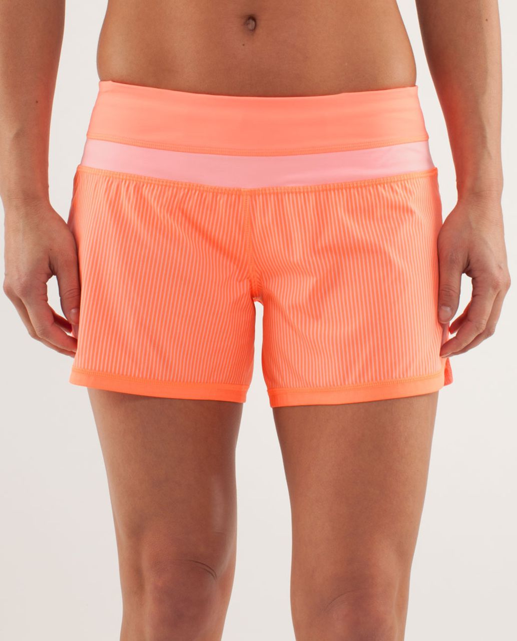 Lululemon Groovy Run Short - Wagon Stripe Pop Orange / Bleached Coral / Pop  Orange - lulu fanatics