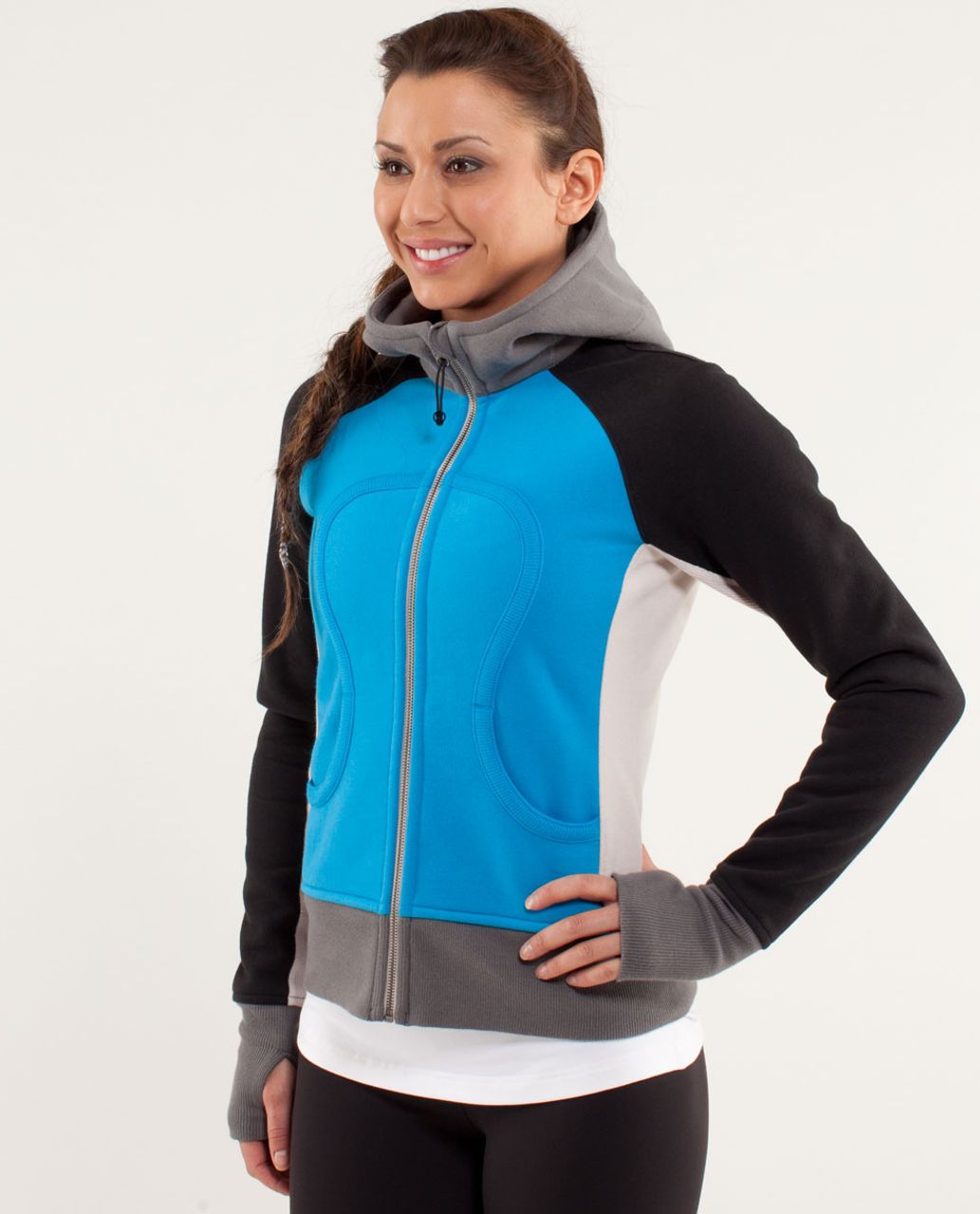 Lululemon Scuba Hoodie *Stretch (Lined Hood) - Beach Blanket Blue / Dune / Black