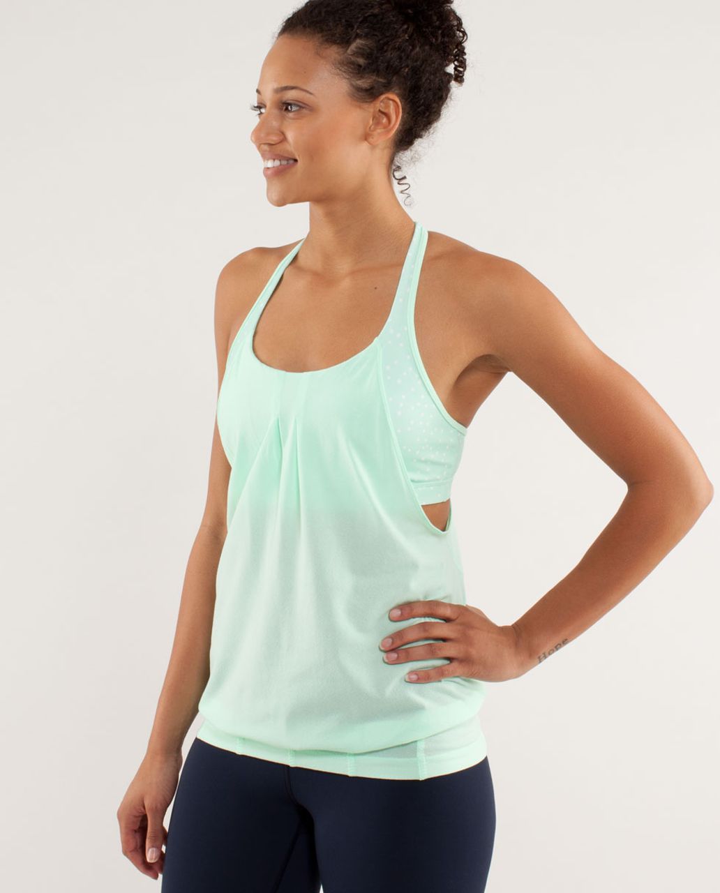 Lululemon Practice Freely Tank - Fresh Teal / Petit Dot Fresh Teal