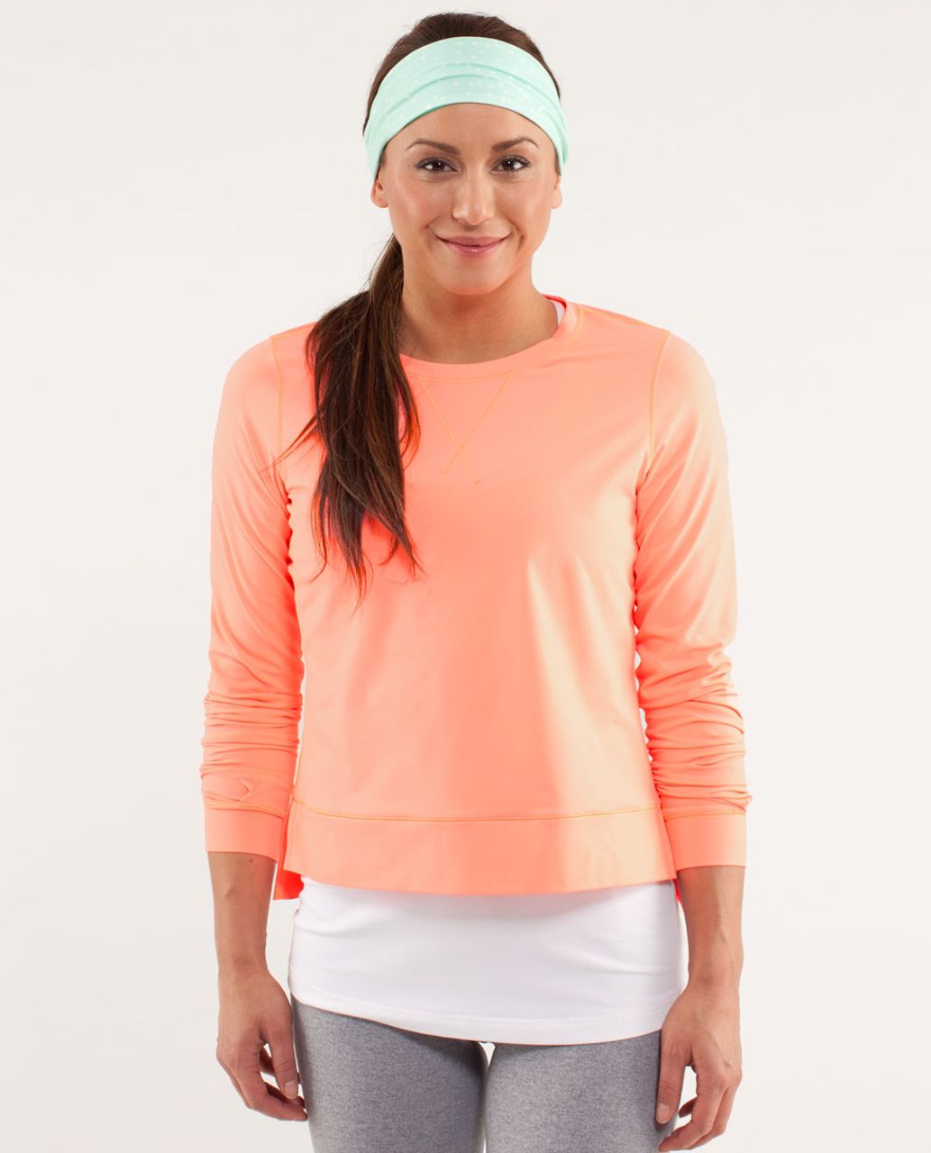 Lululemon Run:  Warm Up Crew - Pop Orange