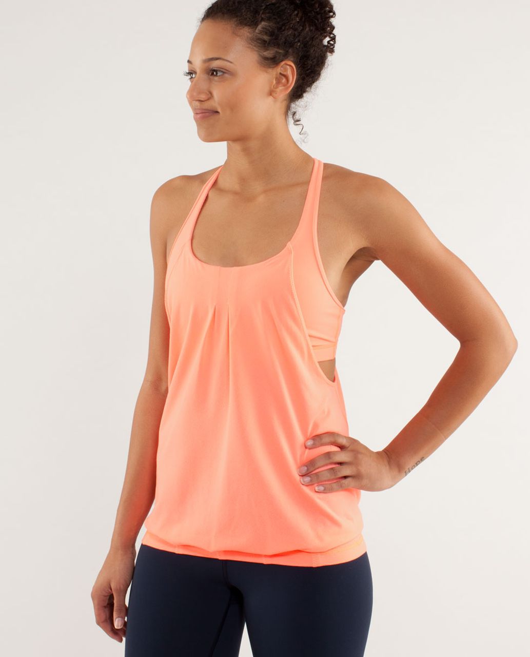 Lululemon Practice Freely Tank - Pop Orange - lulu fanatics