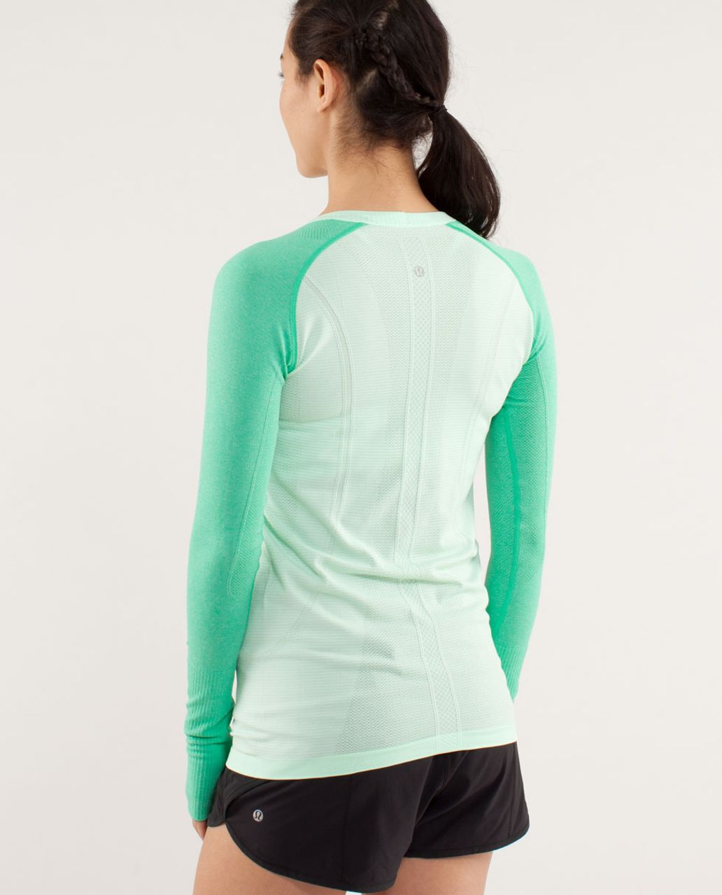 Lululemon Run:  Swiftly Tech Long Sleeve - Fresh Teal / Very Green