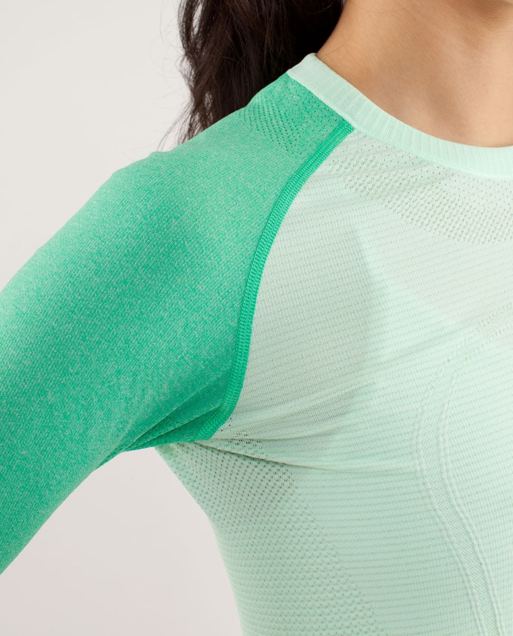 Lululemon Run:  Swiftly Tech Long Sleeve - Fresh Teal / Very Green