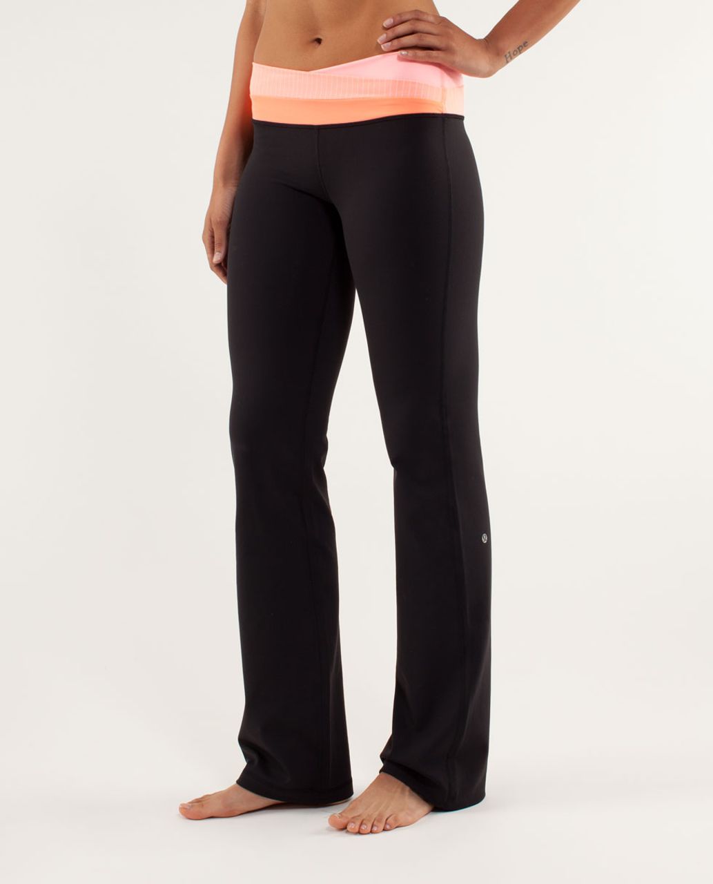 Lululemon Astro Pant (Tall) - Black / Bleached Coral / Pop Orange