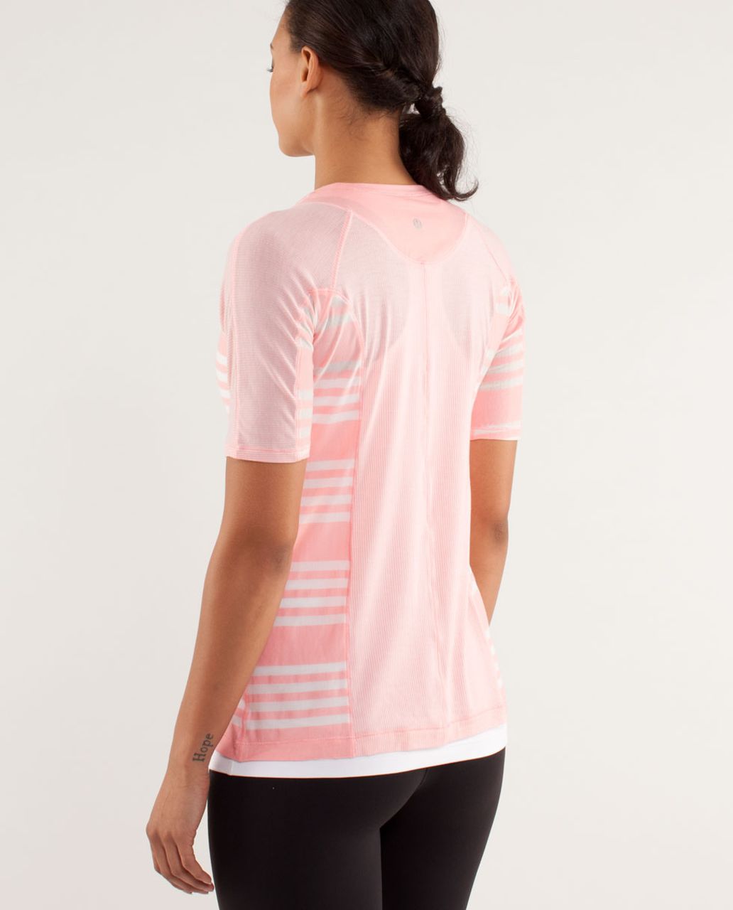 Lululemon Puri Tee Short Sleeve - Tonka Stripe Bleached Coral / Bleached Coral / Ocean Stripe Bleached Coral