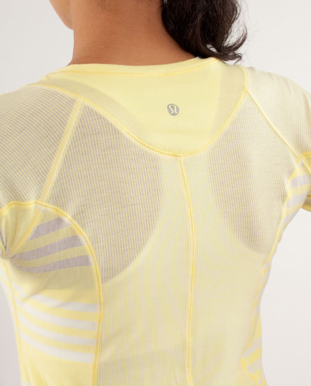 Lululemon Puri Tee Short Sleeve - Tonka Stripe Mellow Lemon / Mellow Lemon / Ocean Stripe Mellow Lemon