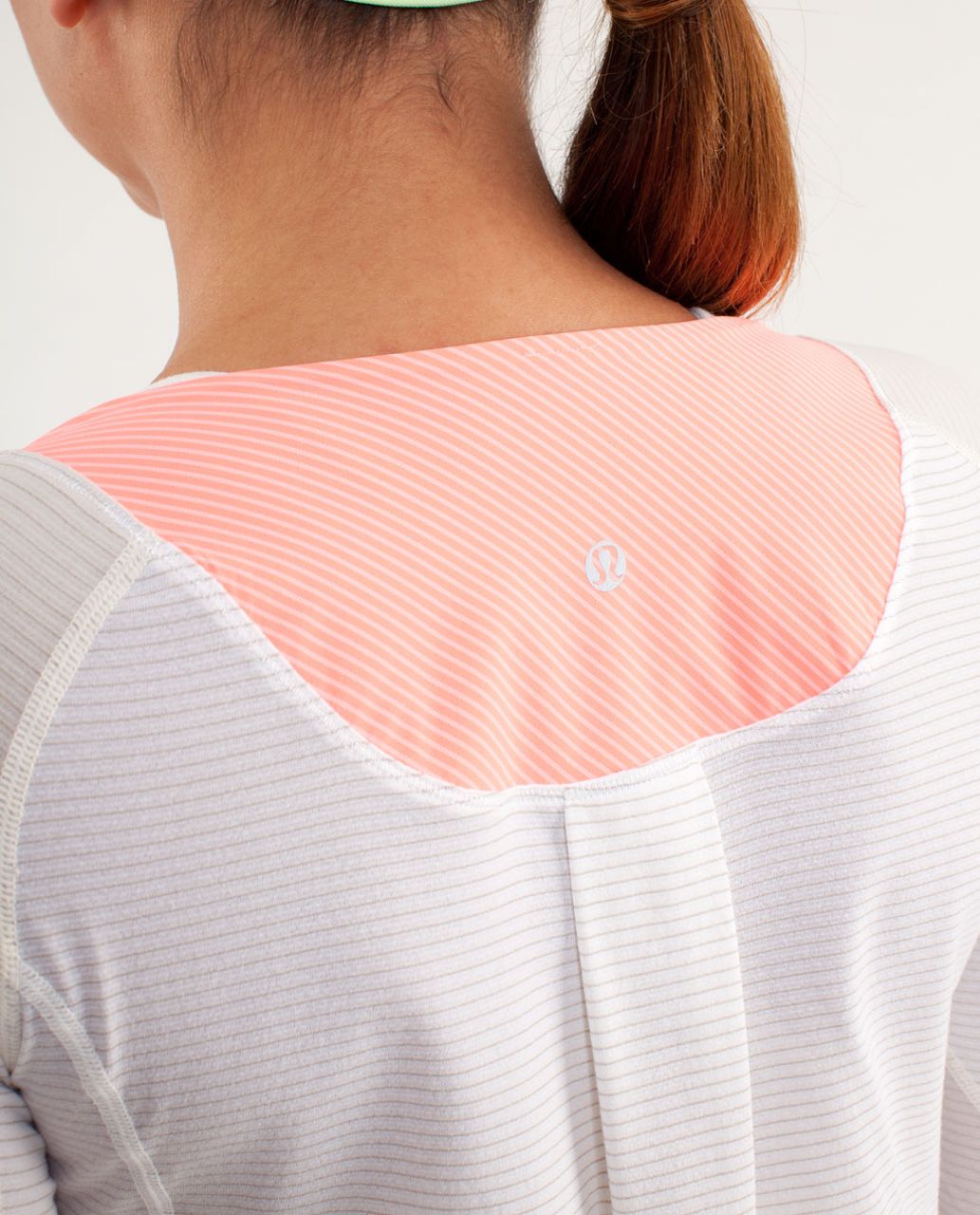 Lululemon Run:  Turn It Up Long Sleeve - White / Dune / Pop Orange