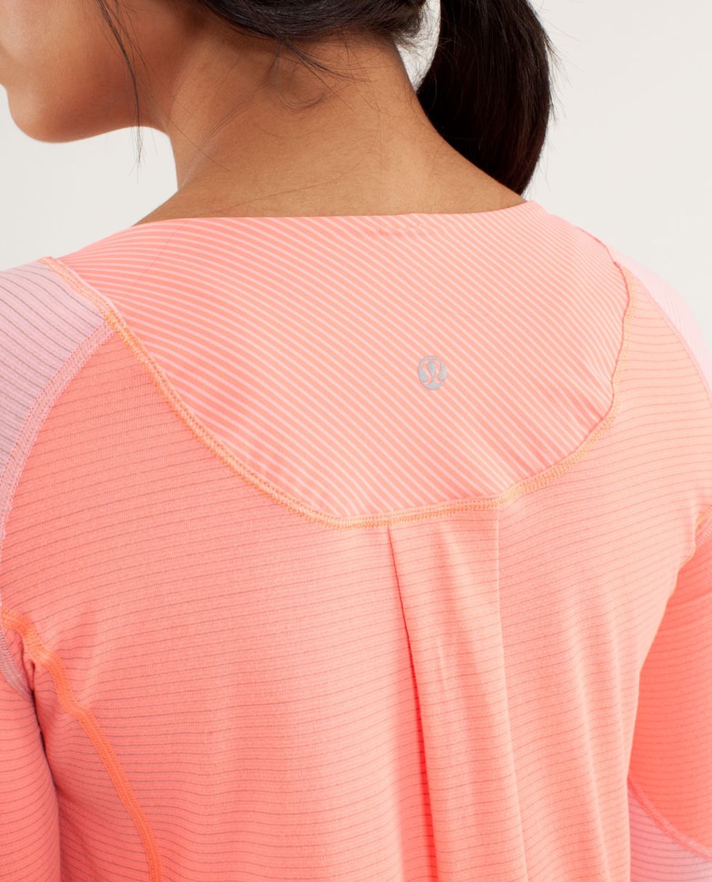 Lululemon Run:  Turn It Up Long Sleeve - Pop Orange / Dune / Wagon Stripe Pop Orange