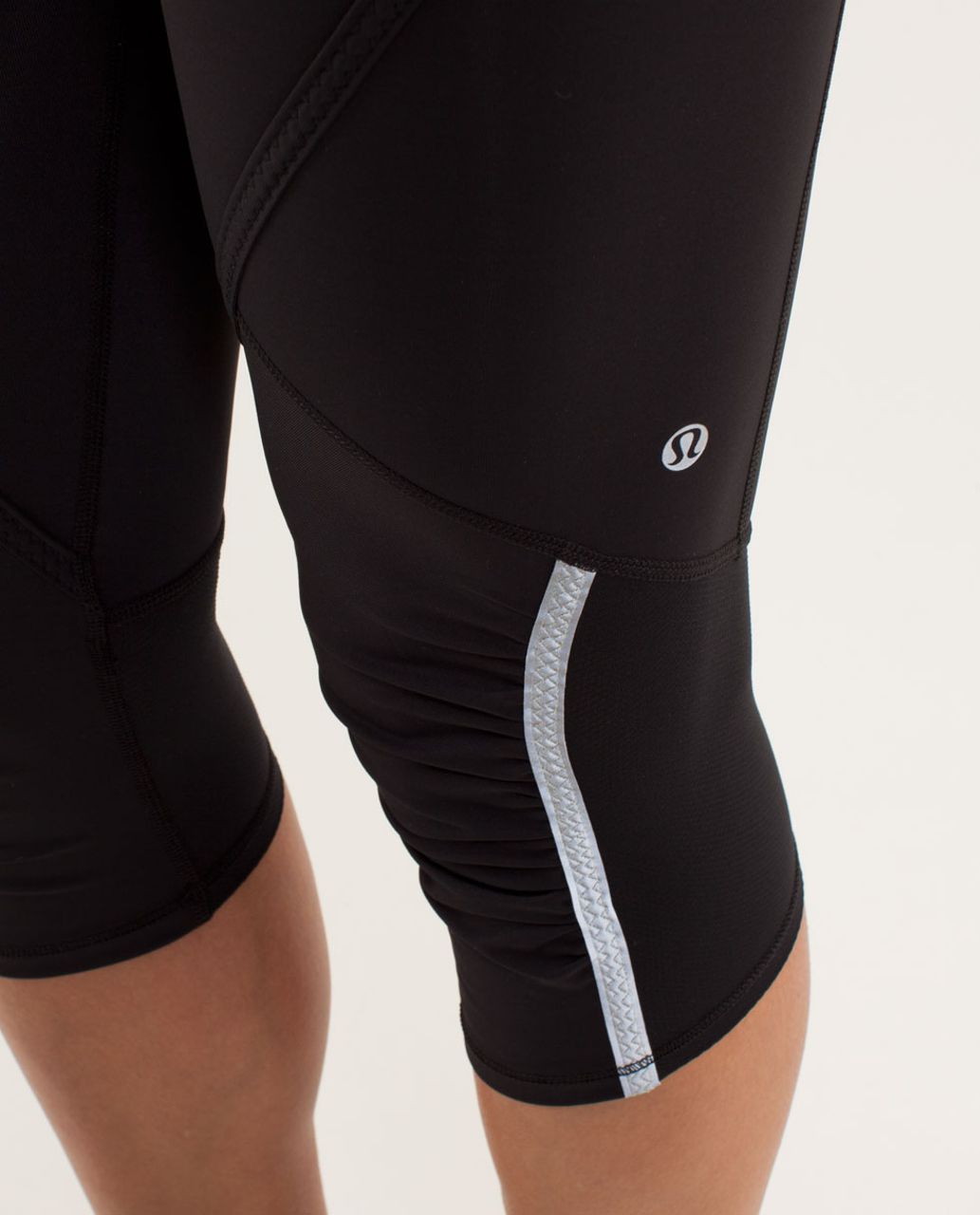 Lululemon Run:  Pace Crop - Black / Petit Dot Faded Zap / Faded Zap