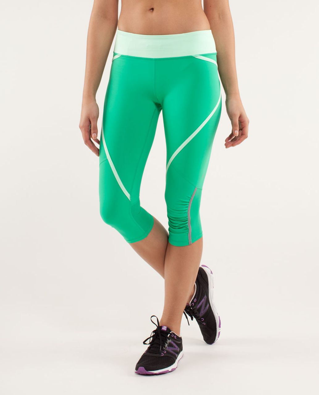 Lululemon Run:  Pace Crop - Very Green / Fresh Teal