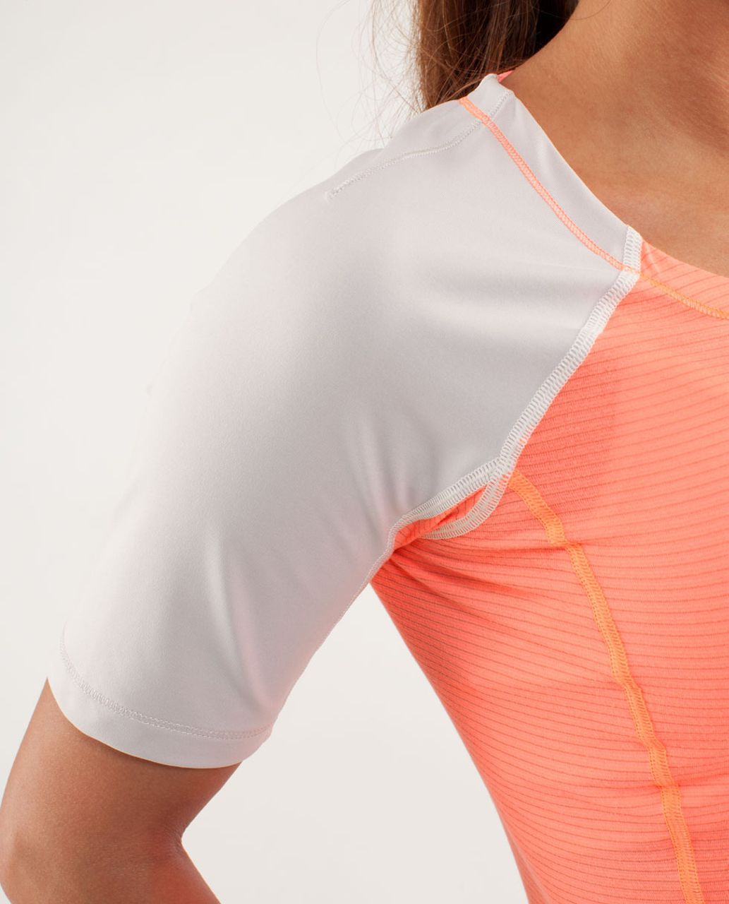 Lululemon Run:  Turn It Up Tee - Pop Orange / Dune / Wagon Stripe Pop Orange