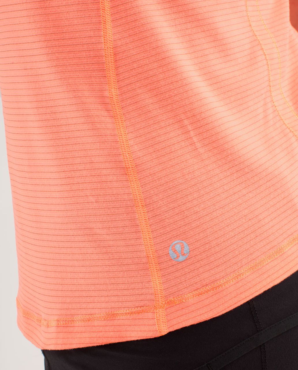 Lululemon Run:  Turn It Up Tee - Pop Orange / Dune / Wagon Stripe Pop Orange