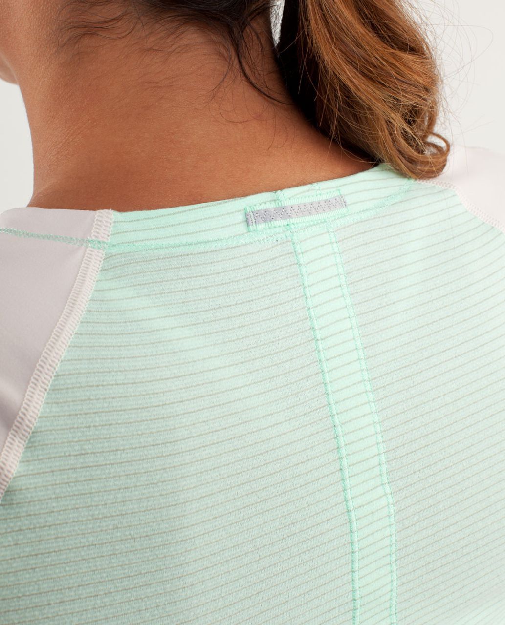 Lululemon Run:  Turn It Up Tee - Fresh Teal / Dune / Wagon Stripe Fresh Teal