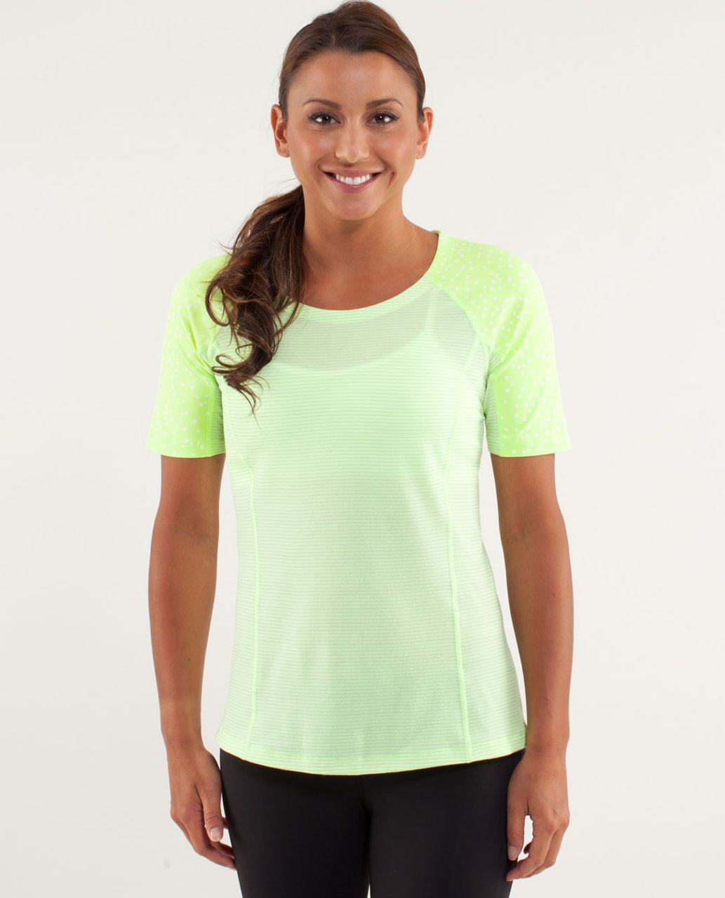 Lululemon Run:  Turn It Up Tee - Faded Zap / Petit Dot Faded Zap / Wagon Stripe Faded Zap