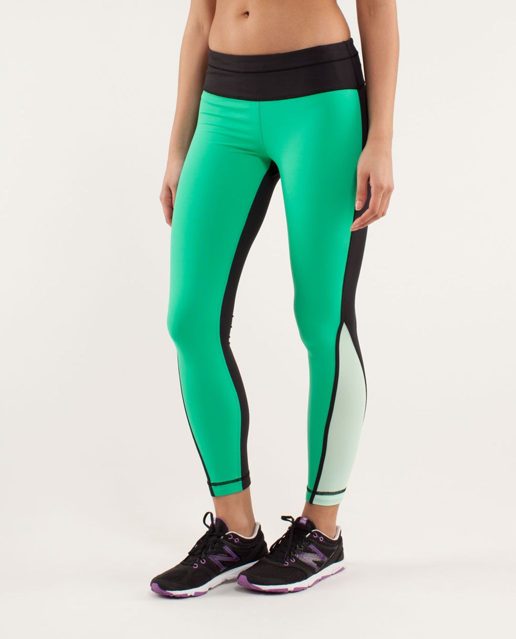 Lululemon Run: Pace Tight - Very Green / Black / Fresh Teal - lulu fanatics