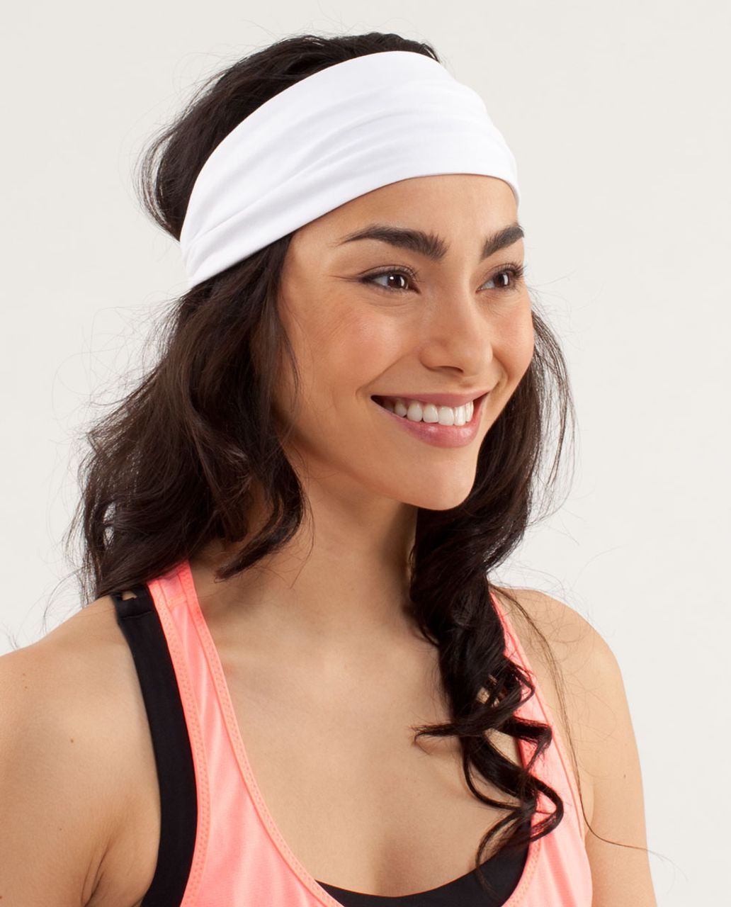 Lululemon Bang Buster Headband *Reversible - White / Petit Dot Dune