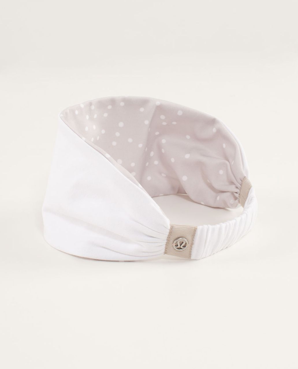 Lululemon Bang Buster Headband *Reversible - White / Petit Dot Dune