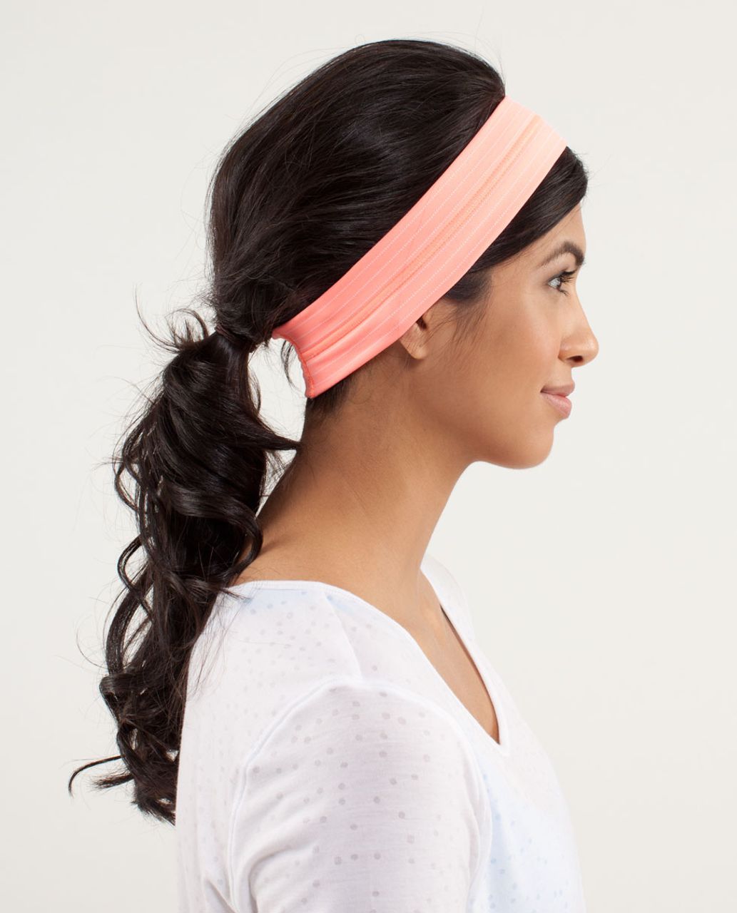 Lululemon Fly Away Tamer Headband *Pinstripe - Pop Orange