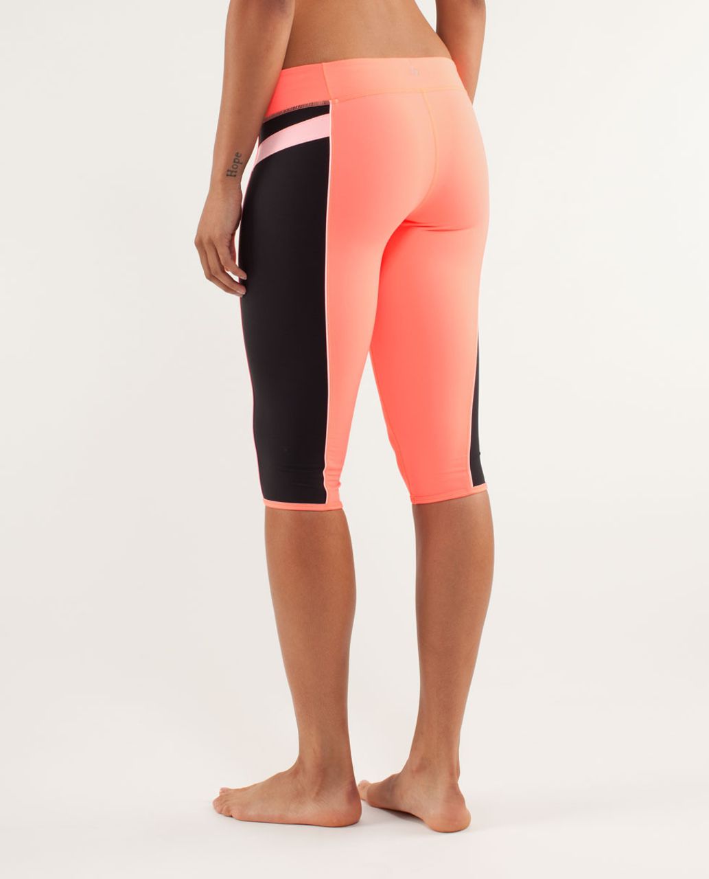 Lululemon Heat It Up Crop - Pop Orange / Black / Bleached Coral