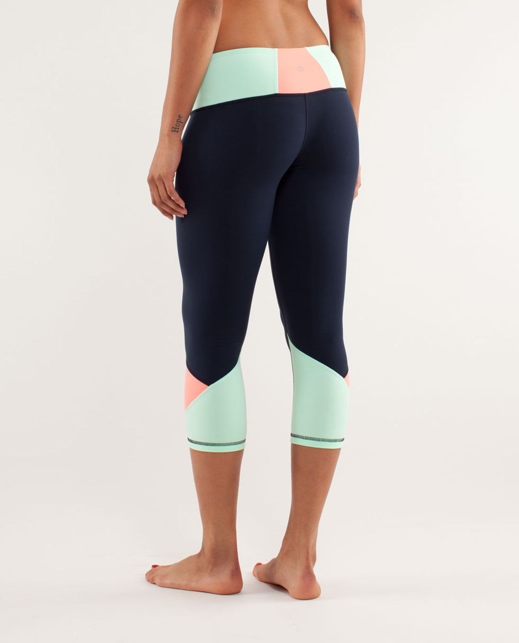 Lululemon Embody Crop - Inkwell / Fresh Teal / Pop Orange